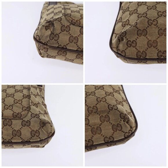 GUCCI GG Canvas Shoulder Bag Beige Silver Auth - Picture 15 of 15